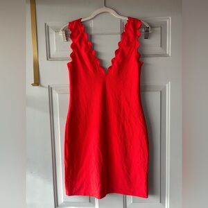 Marysia Resort red scalloped sleeveless dress size S